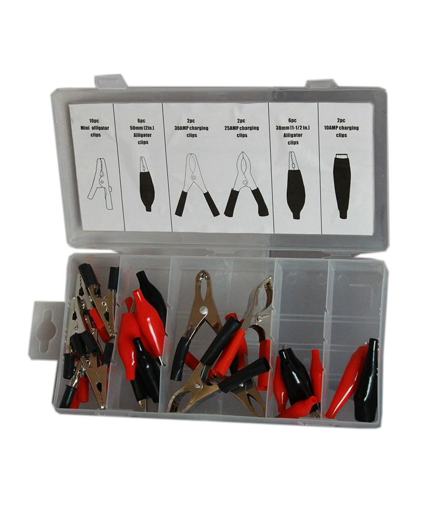 Kit 28 Morsetti A Coccodrillo Pinze Con Cappuccio In Plastica Morsetti Batteria