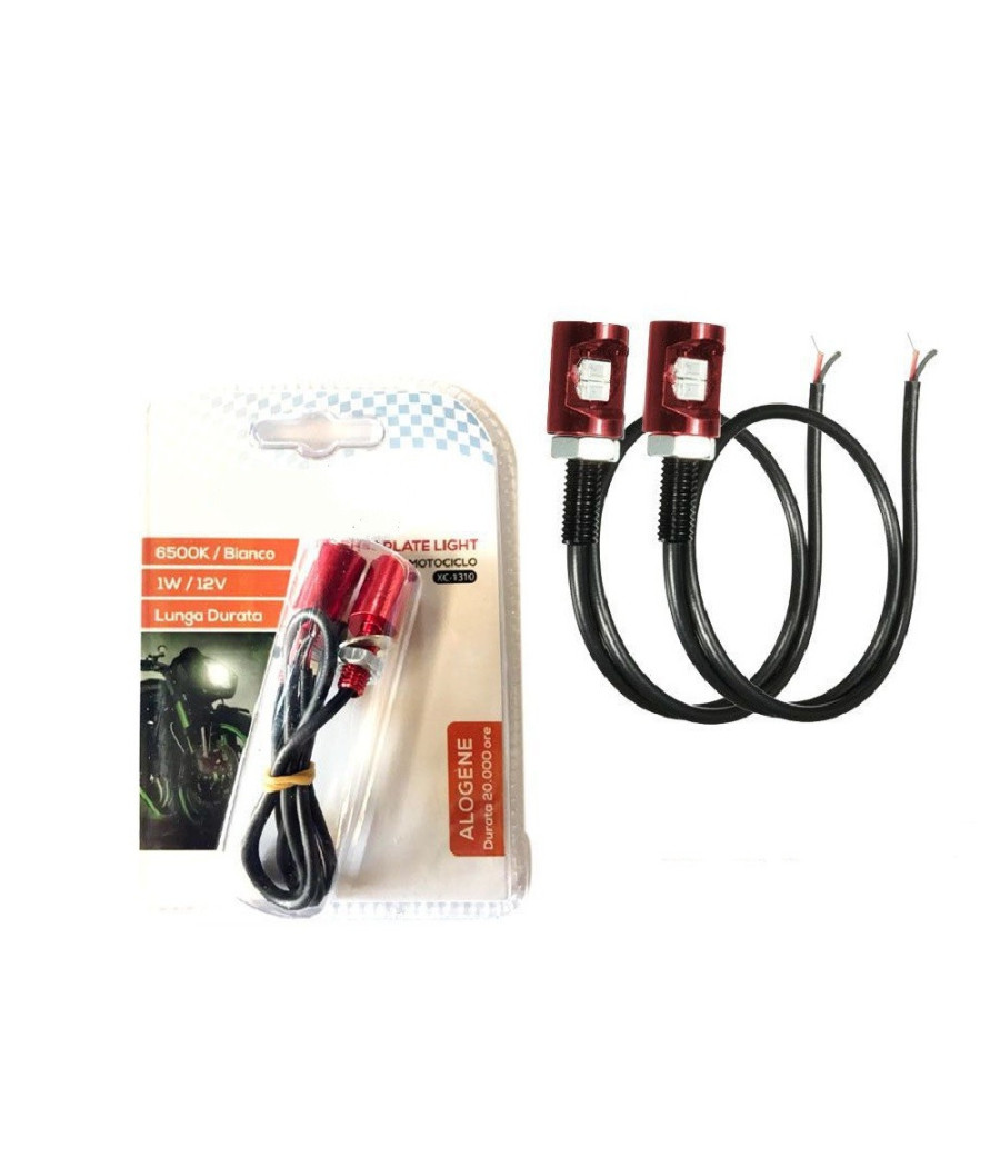 Kit 2pz Luce A Led Alogene Per Targa Moto Motociclo Luce Bianca 6500k 1w Xc-1310