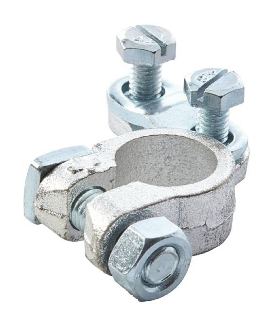 Kit 2pz Morsetto Batteria Forma C Per Polo Positivo 12/24v ø17.5mm Fino A 70mm²