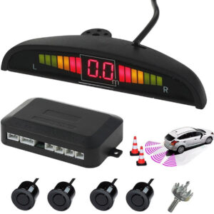 Kit 4 Sensore Di Parcheggio Con Display Led Auto Sensore Posteriore Allarme Nero