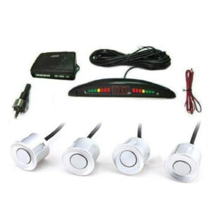 Kit 4 Sensori Di Parcheggio Con Display Led Cicalino Suono Grigi