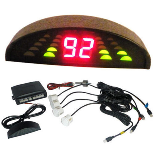 Kit 4 Sensori Di Parcheggio Con Display Led Wireless Suono Fresa Grigio