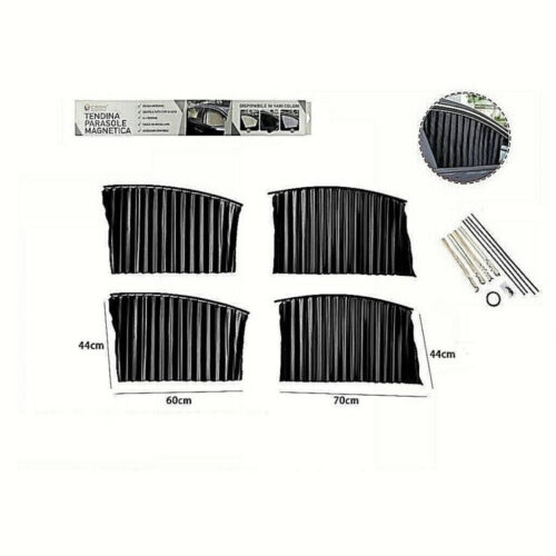Kit 4pz Tenda Tendina Parasole Proteggi Sole Raggi Uv Magnetica Auto Nera 70168