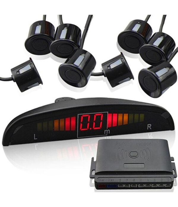 Kit 8 Sensori Di Parcheggio Auto + Display Led+suono + Radar Cicalino Acustico