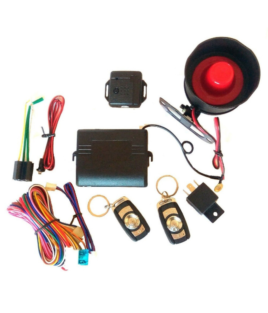 Kit Allarme Antifurto Auto Universale Furgone Camper Roulotte 2 Telecomandi