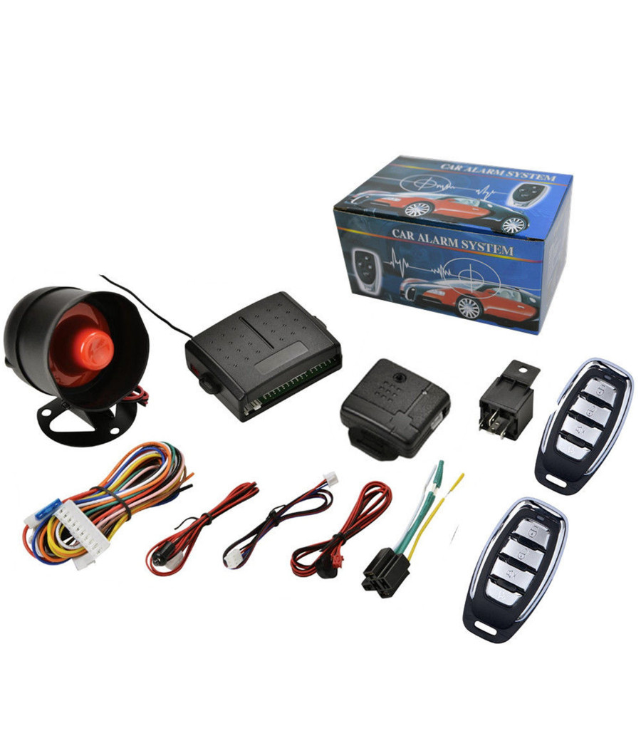 Kit Allarme Antifurto Universale Auto Suv Furgone Camper Roulotte 2 Telecomandi