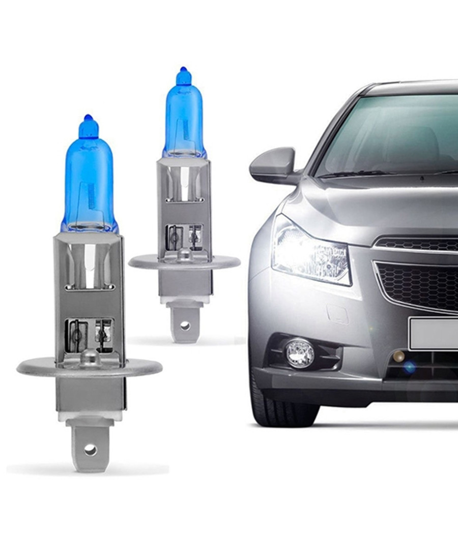 Kit Coppia Luci Fari Per Auto H1 8500k 12v 100w Xenon Halogen Bulb