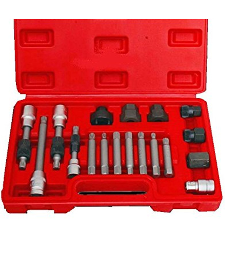 Kit Di Chiavi Per Smontaggio Puleggia E Alternatore Motore Auto 18 Pezzi Valigia