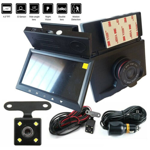Kit Dvr Auto 2 Telecamere Videoregistratore Full Hd 1080p Monitor 4,3″ Display Lc