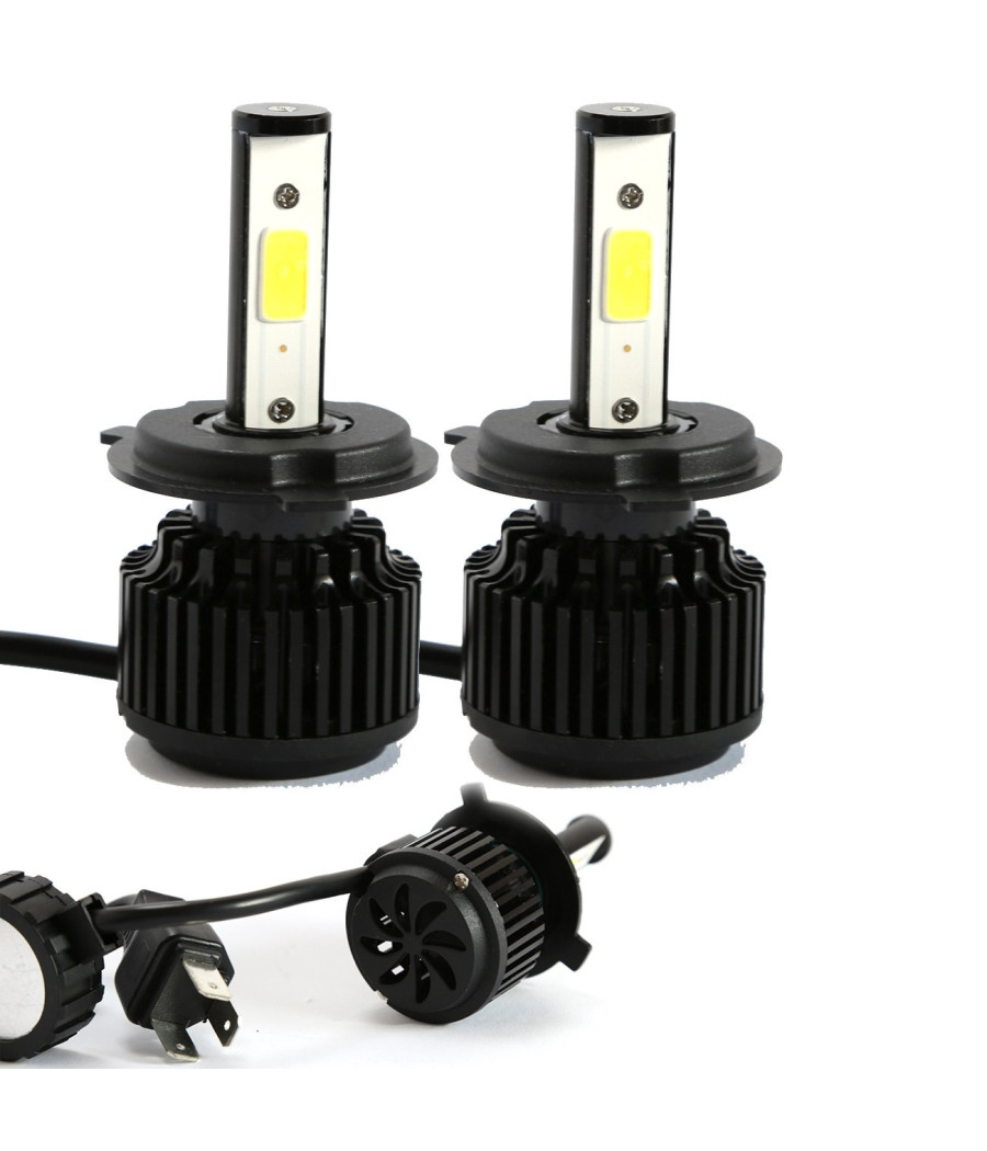 Kit H4 Lampade A Led Cree Full Led 2600 Lumen 6000k Digitale 12v 24v 24w Auto