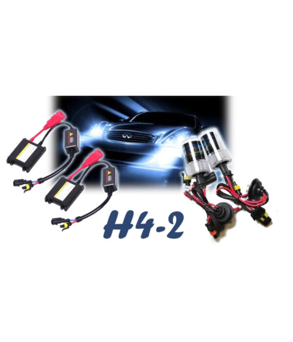 Kit Hid Luci Lampade Lampadine H4-2 Xeno 6000k Fari Xenon Centraline Per Auto