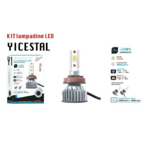 Kit Lampadine A Led Per Auto H11 38w Luce Fredda 6000k 12v 9000lm Maxtech Y1-h11