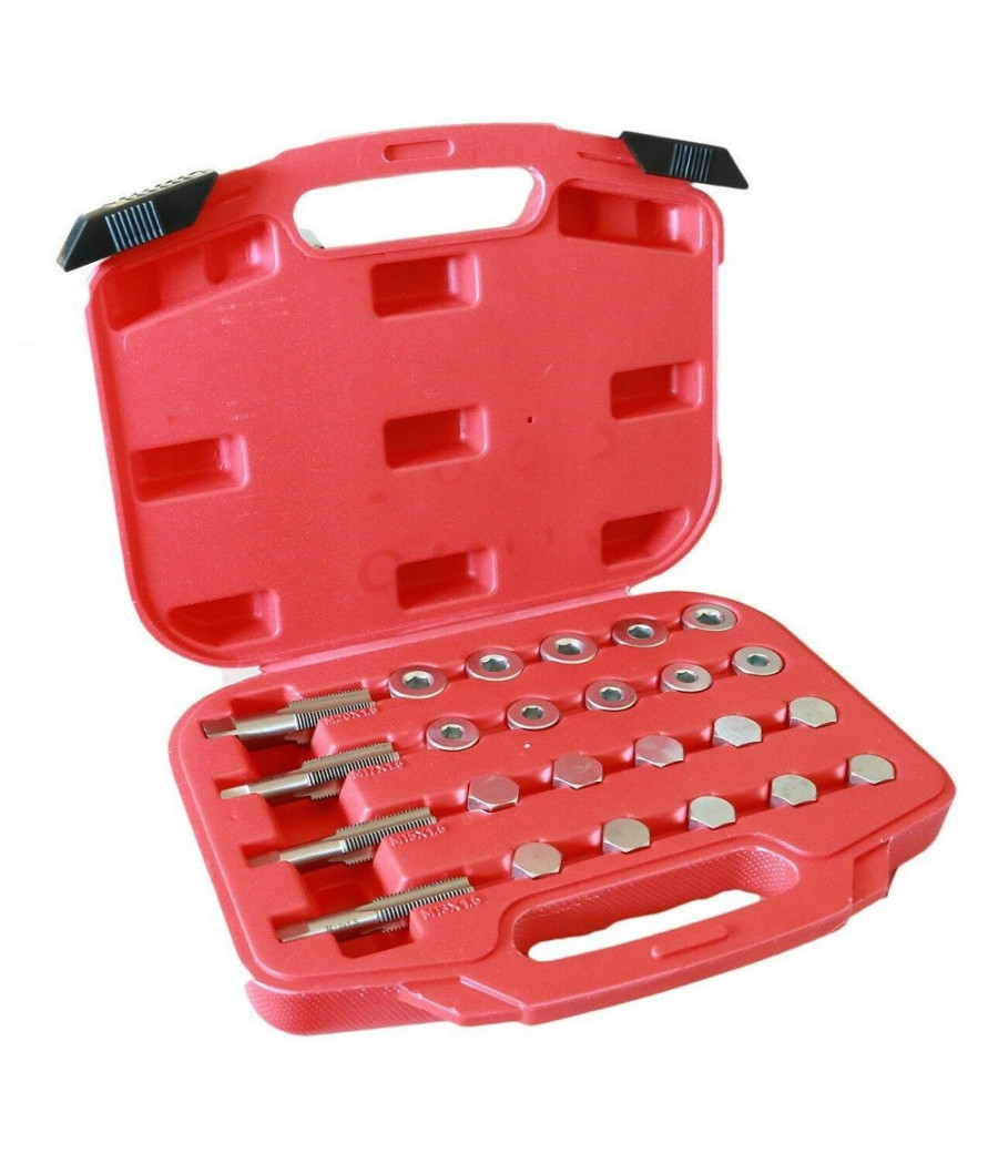 Kit Riparazione Filettatura Tappo Coppa Olio Auto Con Tappi E Rondelle 64 Pz