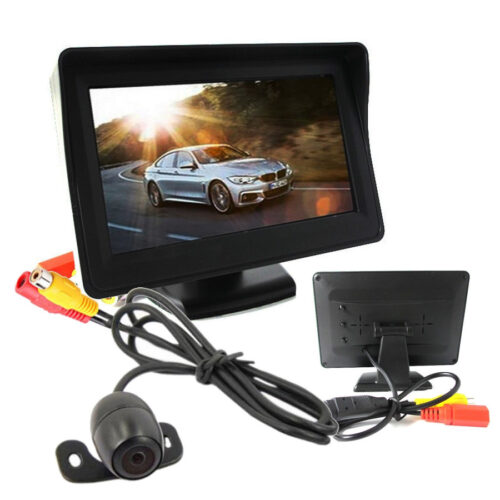 Kit Telecamera Retromarcia Monitor 4,3″ Tft Lcd Staffata Cablata Auto Camper