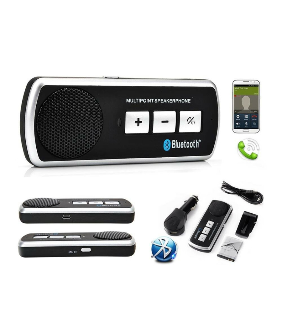 Kit Vivavoce Bluetooth Auto Multipoint Universale Smartphone Tablet B.t. V3