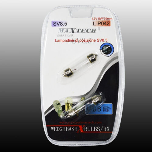 Lampadine Di Posizione Sv8.5 Maxtech L-p042 12v-5w/39mm Lampadine Ultra Luminose