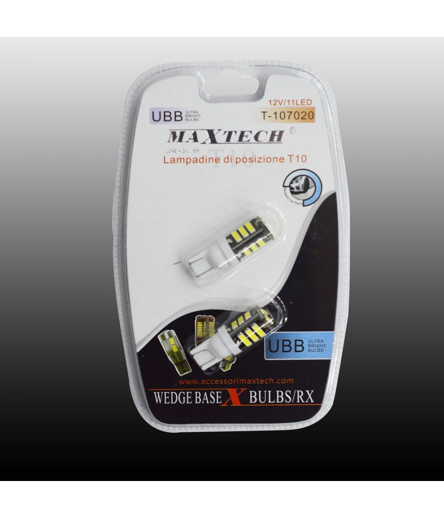 Lampadine Di Posizione T10 Maxtech T-107020 12v / 11led Lampadine Ultra Luminose