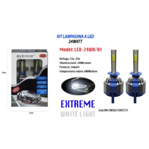 Lampadine Led Per Auto H1 24w 12v 24v Coppia Lampade Ricambio Maxtech Led-24wh/h1