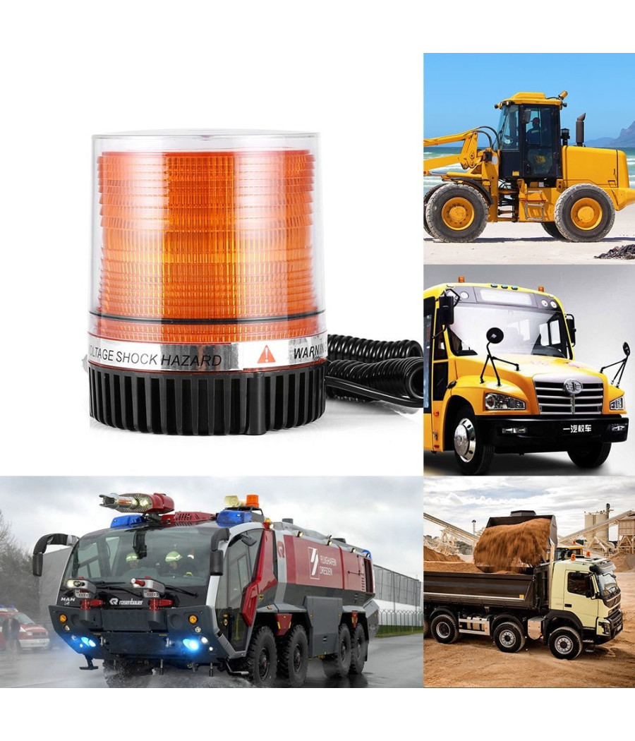 Lampeggiante Emergenza Girofaro Base Magnetica 12v Lampada Auto Hb-801f