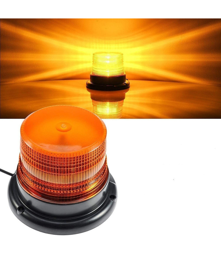 Lampeggiante Led 12v Stroboscopica Segnalazione Emergenza Luce Rotante Magnetica