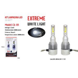 Led Auto E Moto Lampade Fari Maxtech H4 C6 Kit Lampadine 36w Luce Bianca 6000k