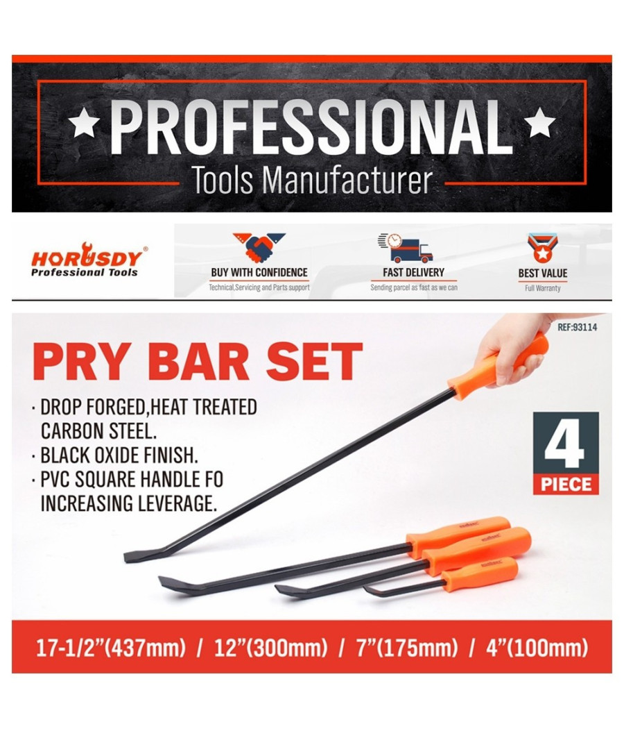 Leve Set 4 Pezzi Utensili Officina Meccanico Gommista Carrozzeria Carrozziere