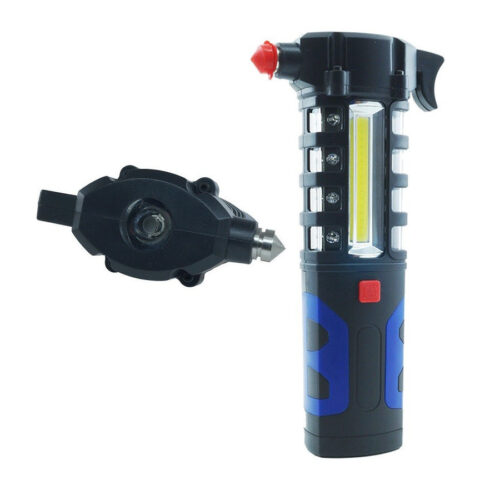 Martello Rompi Vetro Con Torcia Led Lampada Emergenza Calamitata Zj80