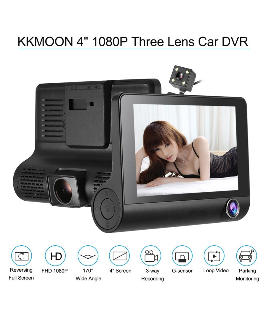 Mini Dvr Auto Full Hd 1080p Camera Monitor Lcd 4" Anteriore Posteriore Interna