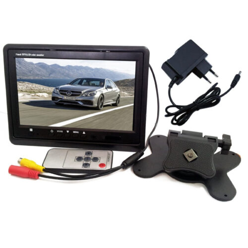 Monitor Lcd Tft 7″ A Colori Auto Camper X Poggiatesta Telecomando E Caricatore