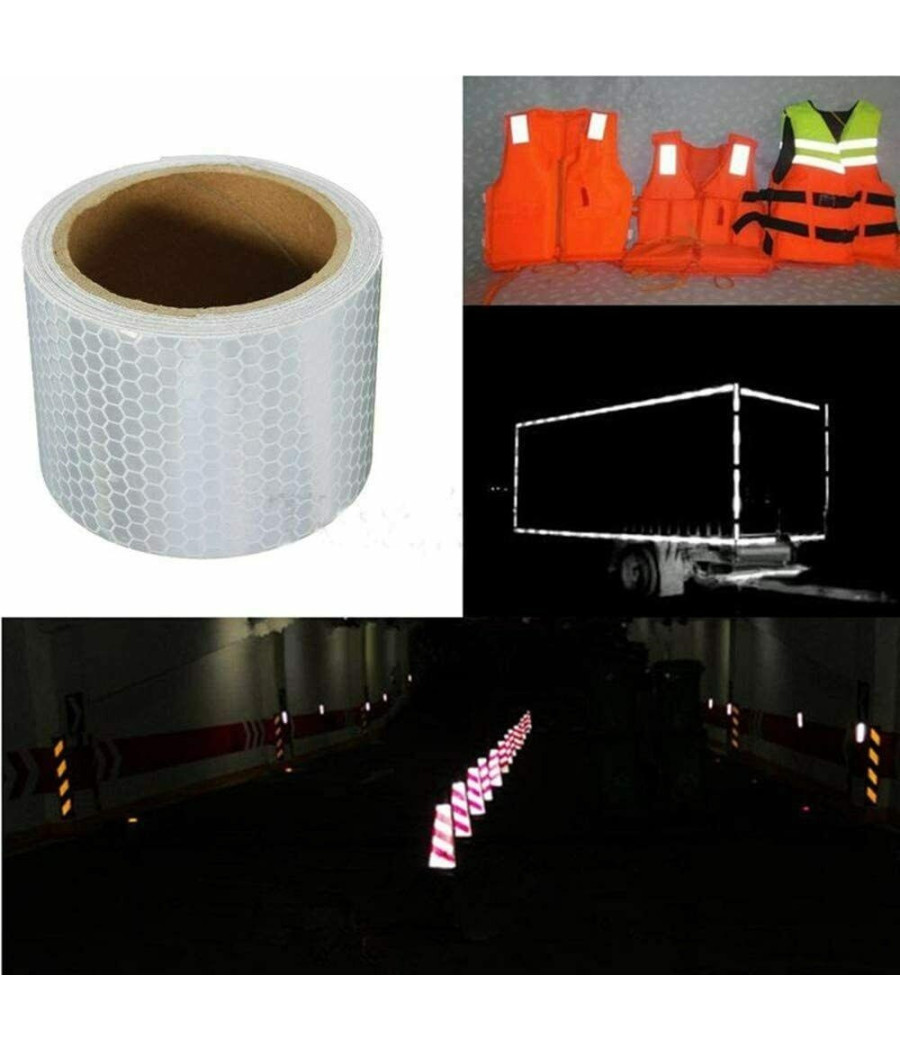Nastro Adesivo 5 M Rifrangente Riflettente Catarifrangente 5 Mt X 50 Mm
