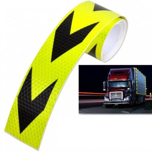 Nastro Adesivo Catarifrangente Per Auto Camion Giallo E Nero Alta Visibilitá 5mt