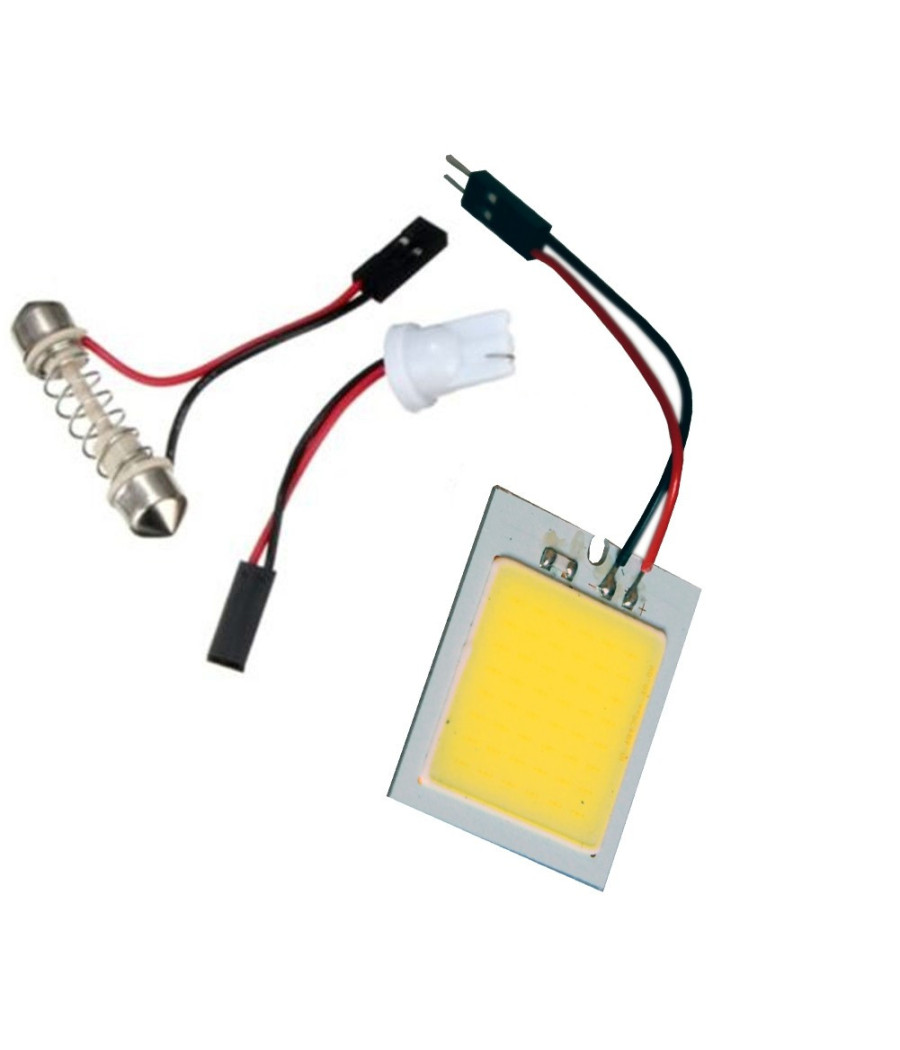 Pannello Led Cob Chip Luce Cortesia Interno Auto Adattatore T10