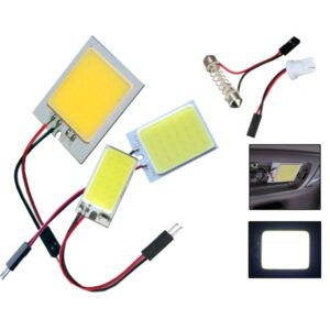 Pannello Led Cob Chip Luce Cortesia Interno Auto Adattatore T10