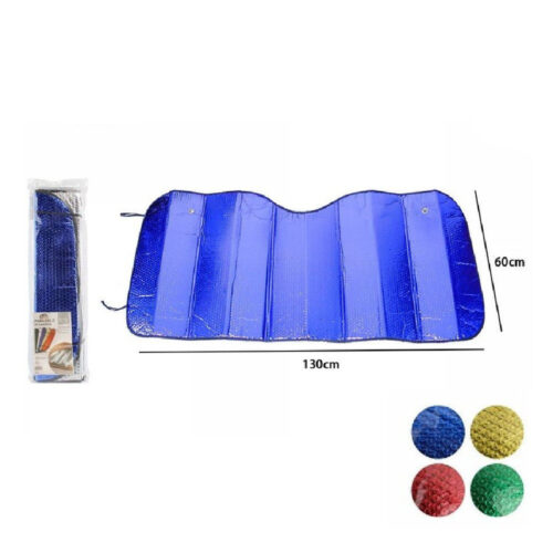 Parasole Metallico Per Auto Colorato Protegge Cruscotto Sole Caldo 130x60cm 70157