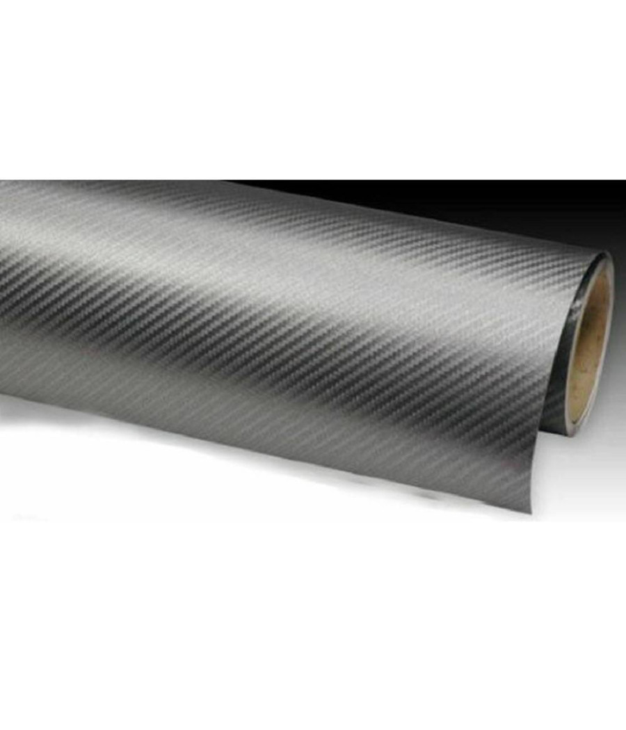 Pellicola Adesiva Auto Moto Fibra Di Carbonio 3d Grigia In Vinile 50 X 70 Cm
