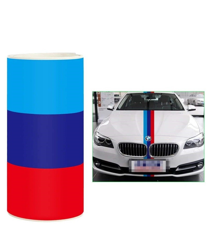 Pellicola Carbonio Striscia Rossa Blu Ws1046 15x500 Cm Adesiva Wrapping Auto