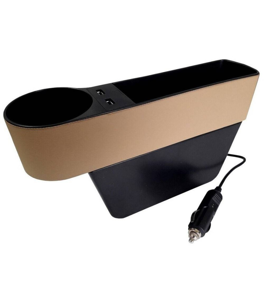 Portaoggetti Universale Per Sedile Auto Porta Bicchiere Organizer 2 Porte Usb