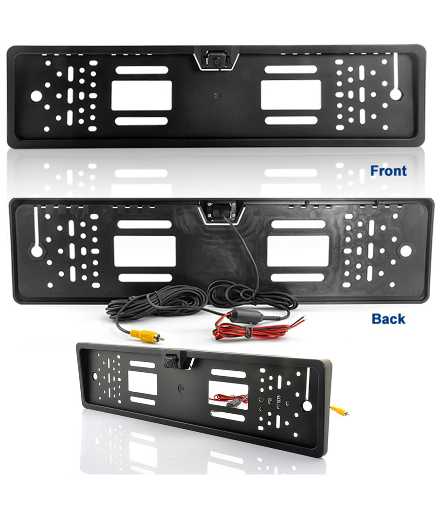 Portatarga Con Telecamera Retromarcia Auto Retrocamera 4 Led 170 ° Visione Notte