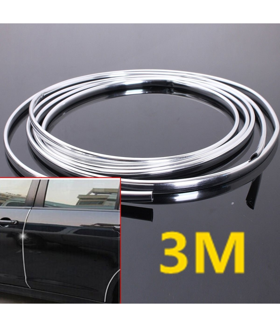 Profilo Cromato Fascia Adesiva Adesivo Auto Camper 15 Metri 8 Mm Impermeabile