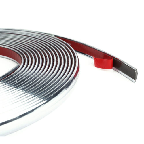 Profilo Cromato Fascia Adesiva Adesivo Auto Camper 6 Metri 15 Mm Impermeabile