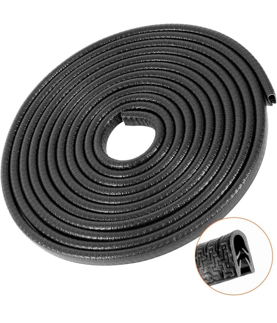 Protezione Portiera Auto Forma A U Bordi Antigraffio Strisce Protezione Nero 5mt