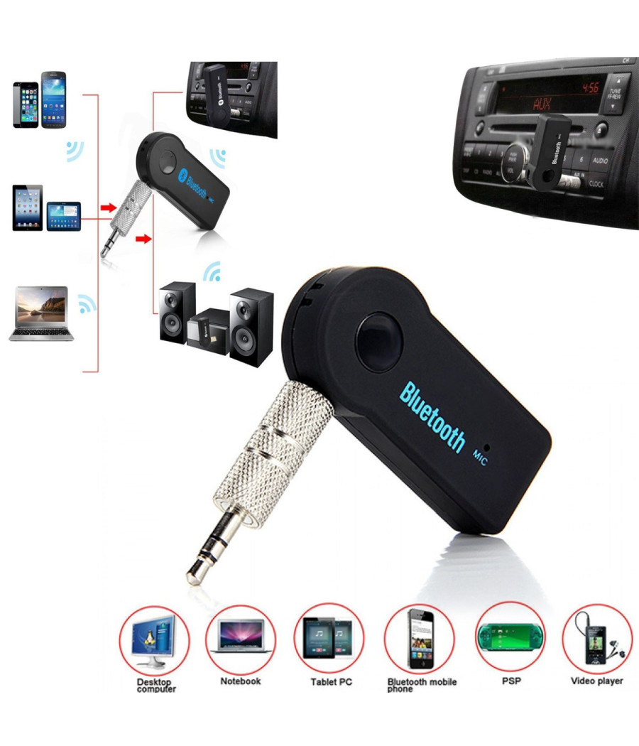 Ricevitore Vivavoce Auto Bluetooth 3.0 Edr Aux Adattatore Audio Bt310