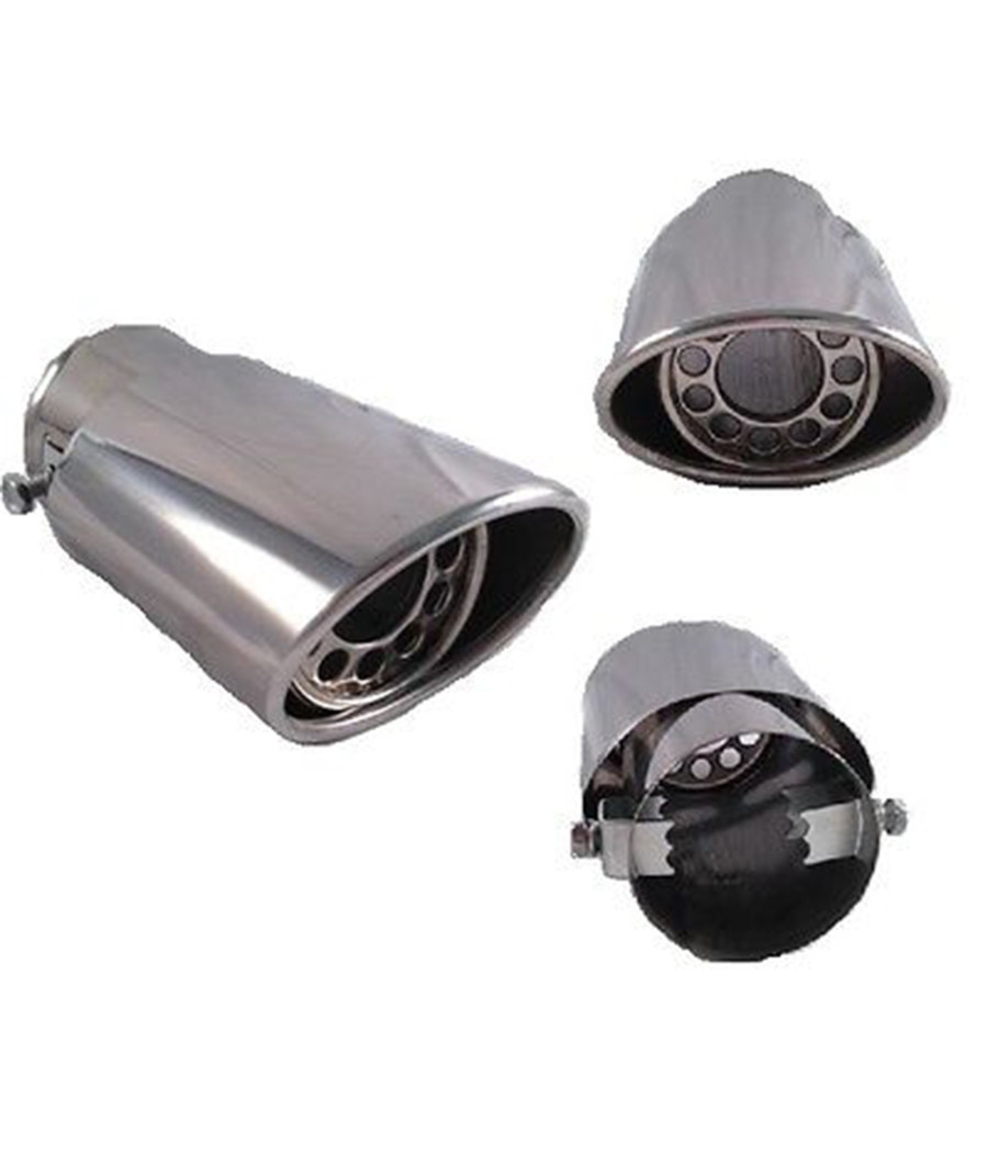 Scarico Ovale Sportivo Codino Marmitta Terminale Auto Tuning Acciaio Cromato