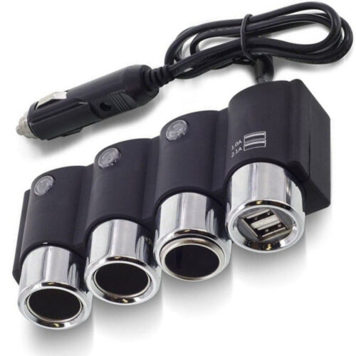 Sdoppiatore Presa Accendisigari 3 Posti 2 Porte Usb Carica Batteria 120w Ic-1503