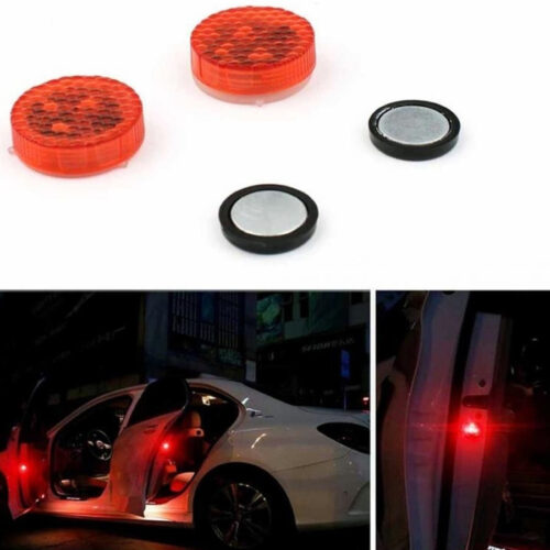 Segnalatore Portiera Auto Led Rosso Emergenza Base Magnetica Lampeggiante Sicurezza