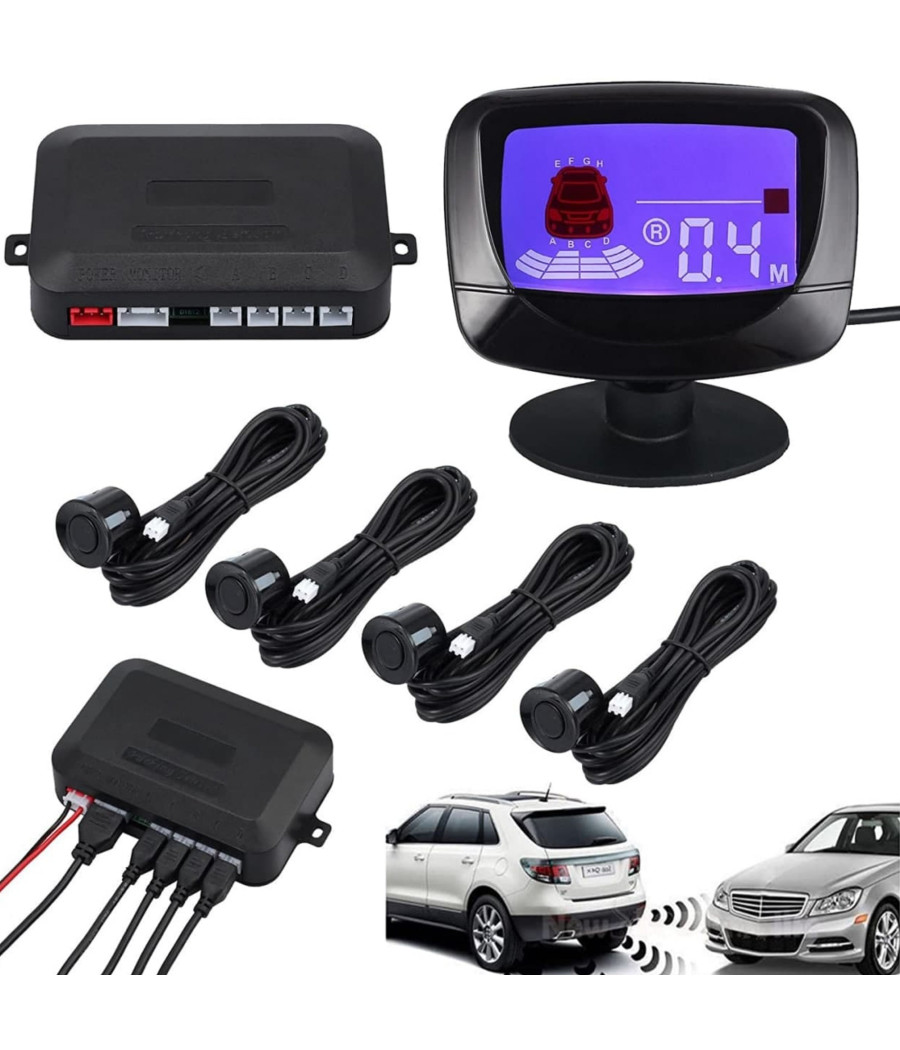 Sensore Di Parcheggio Auto Sistema A 4 Sensori Display Led Ad Ultrasuoni Q-ca202