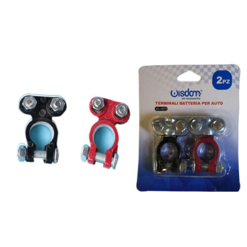 Set 2 Pezzi Terminali Terminale Batteria Per Auto Morsetti Con Bullone Xc-1072
