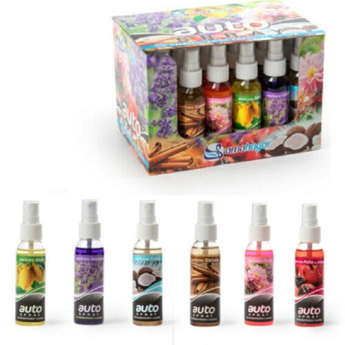 Set 24 Pezzi Profumatore Spray 55ml Profumo Deodorante Auto Varie Fragranze
