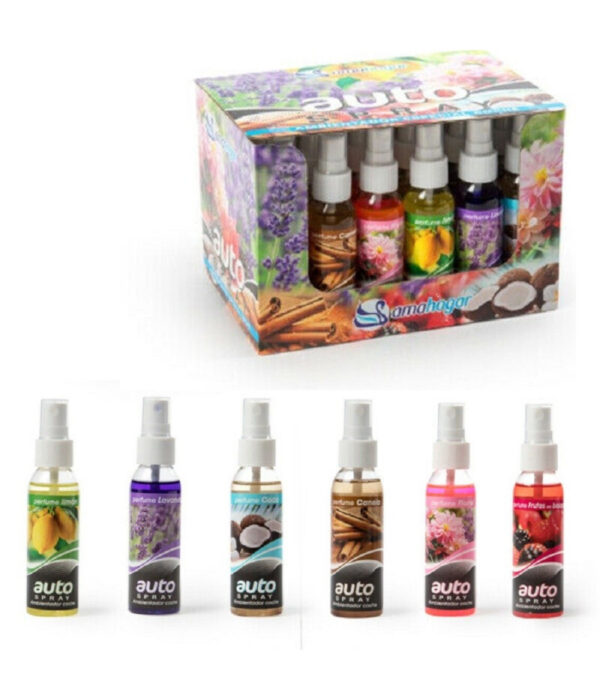 Set 24 Pezzi Profumatore Spray 55ml Profumo Deodorante Auto Varie Fragranze
