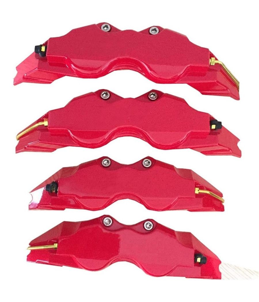 Set 2pz Copri Pinza Disco Freno Copertura Calibro Auto Rosso Universale
